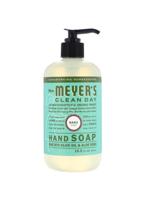 Mrs. Meyers Clean Day, Hand Soap, Basil Scent, 12.5 fl oz (370 ml)