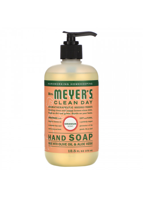 Mrs. Meyers Clean Day, Hand Soap, Geranium Scent, 12.5 fl oz (370 ml)