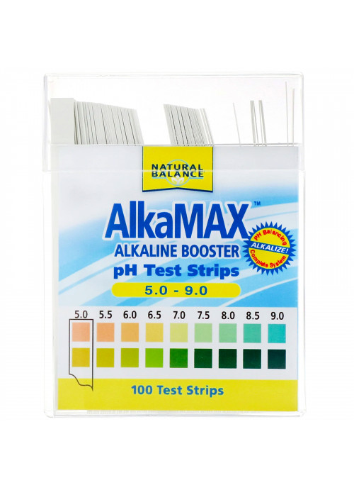Natural Balance, AlkaMax, Alkaline Booster pH Test Strips, 100 Test Strips