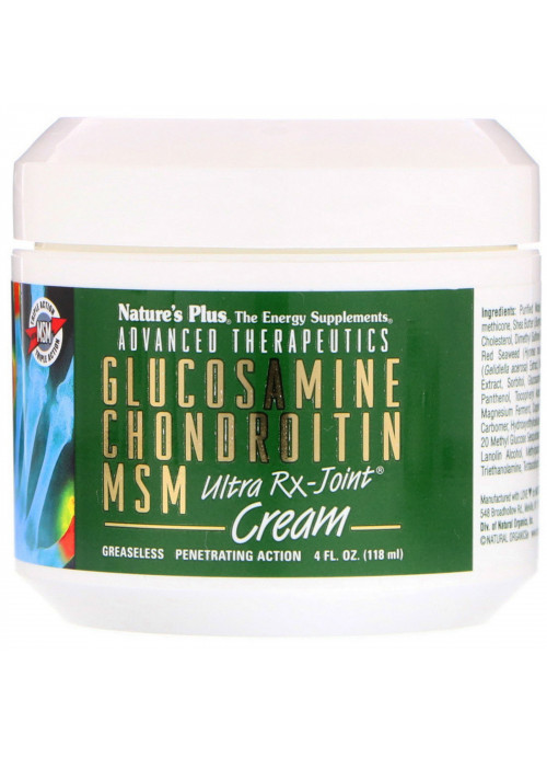 Nature's Plus, Advanced Therapeutics, Glucosamine Chondroitin MSM, Ultra Rx-Joint Cream, 4 fl oz (118 ml)