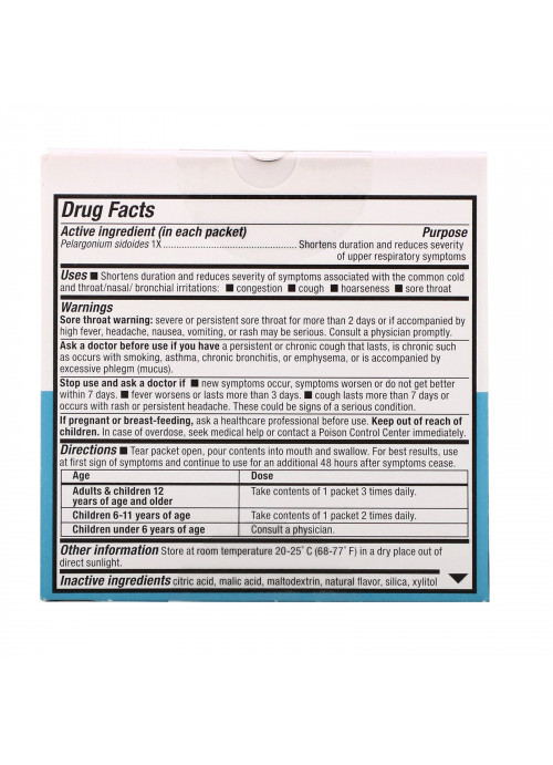 Nature's Way, Umcka, Cold Care, Fast Actives, Cherry Flavored, 10 Powder Packets