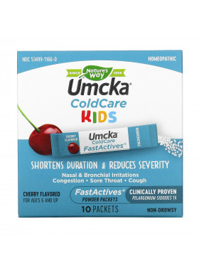 Nature's Way, Umcka, ColdCare Kids, FastActives, For Ages 6 and Up,  Cherry, 10 Powder Packets