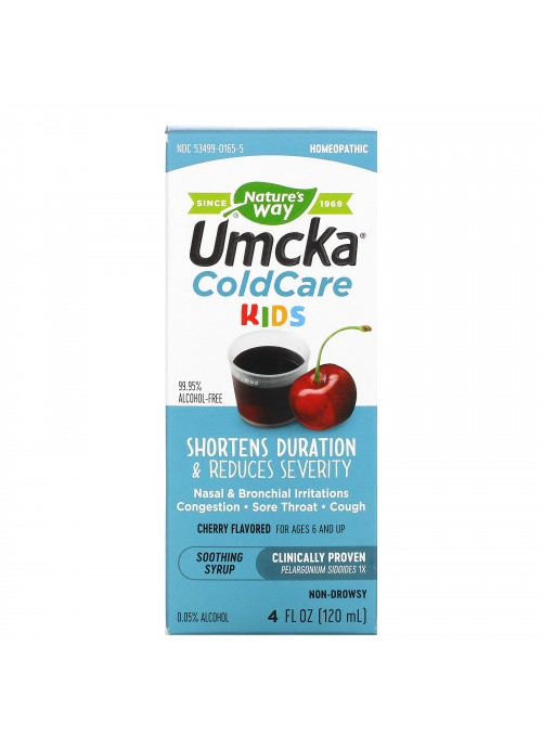 Nature's Way, Umcka, ColdCare, Kids, For Ages 6 & Up, Cherry , 4 fl oz (120 ml)