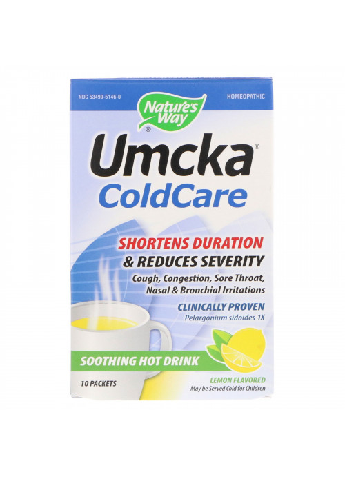 Nature's Way, Umcka, ColdCare, Soothing Hot Drink, Lemon Flavored, 10 Packets