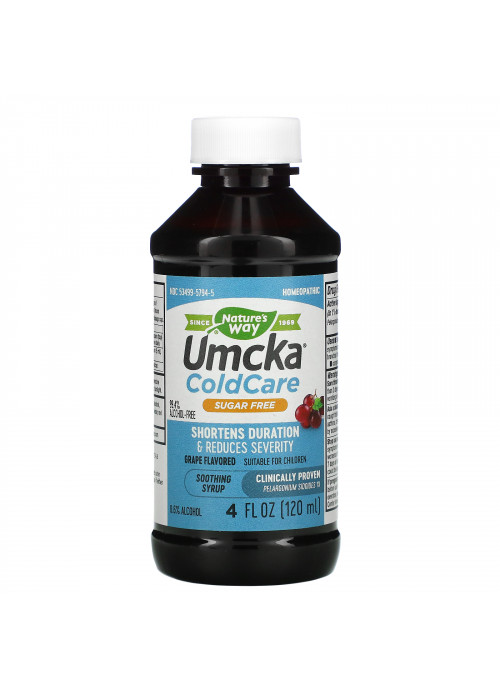 Nature's Way, Umcka ColdCare, Soothing Syrup, Sugar Free, Grape Flavored, 4 fl oz (120 ml)