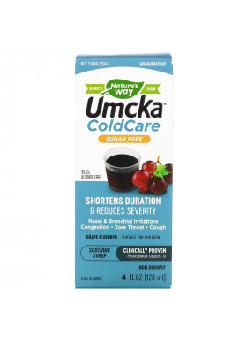 Nature's Way, Umcka ColdCare, Soothing Syrup, Sugar Free, Grape Flavored, 4 fl oz (120 ml)