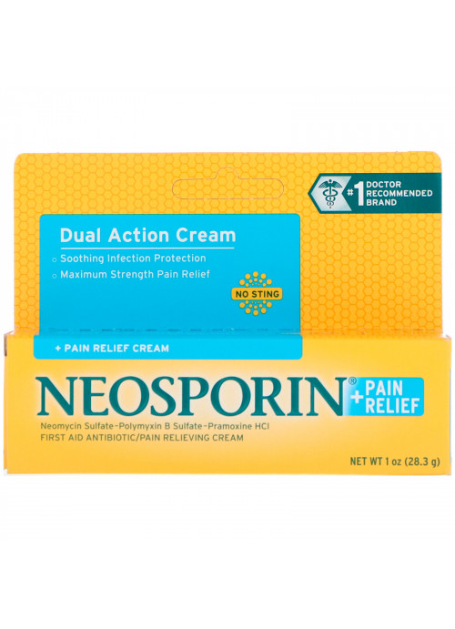 Neosporin, Dual Action Cream, Pain Relief Cream, 1 oz (28.3 g)