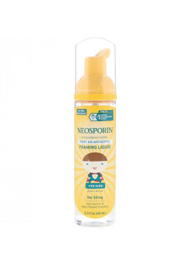 Neosporin, First Aid Antiseptic Foaming Liquid, For Kids, Ages 2 and Up, 2.3 fl oz (68 ml)