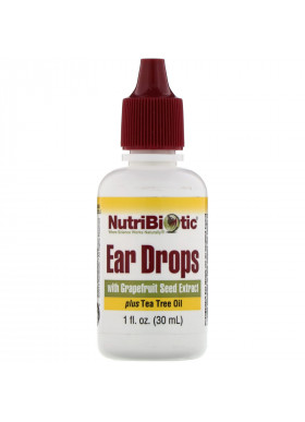 NutriBiotic, Ear Drops with Grapefruit Seed Extract plus Tea Tree Oil, 1 fl oz (30 ml)