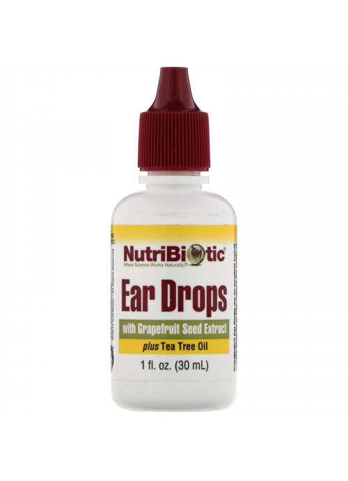 NutriBiotic, Ear Drops with Grapefruit Seed Extract plus Tea Tree Oil, 1 fl oz (30 ml)