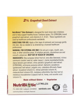 NutriBiotic, Skin Ointment, 2% Grapefruit Seed Extract with Lysine, .5 fl oz (15 ml)