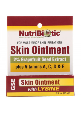 NutriBiotic, Skin Ointment, 2% Grapefruit Seed Extract with Lysine, .5 fl oz (15 ml)