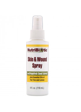 NutriBiotic, Skin & Wound Spray with Grapefruit Seed Extract, 4 fl oz (118 ml)