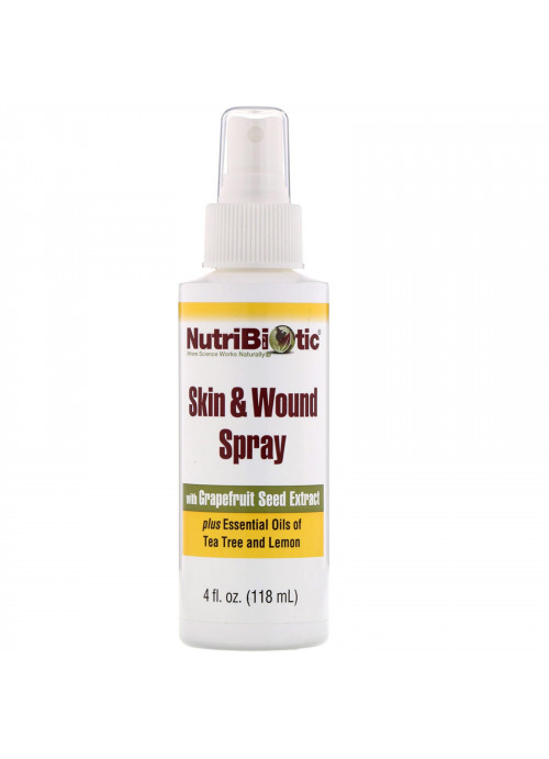 NutriBiotic, Skin & Wound Spray with Grapefruit Seed Extract, 4 fl oz (118 ml)