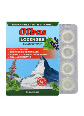 Olbas Therapeutic, Lozenges, Maximum Strength, Sugar Free, Black Currant, 24 Lozenges