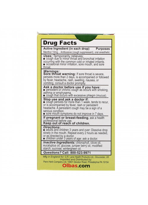 Olbas Therapeutic, Pastilles Herbal Cough Drops, Maximum Strength, 27 Drops