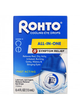 Rohto, Cooling Eye Drops, Ice, All-In-One, 0.4 fl oz (13 ml)