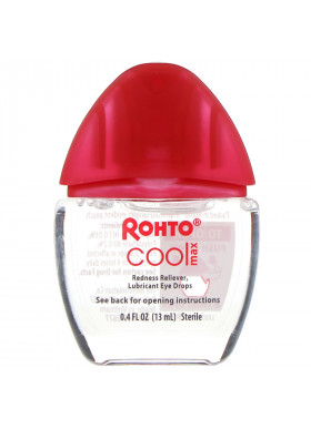 Rohto, Cooling Eye Drops, Max Strength Redness Relief, 0.4 fl oz (13 ml)