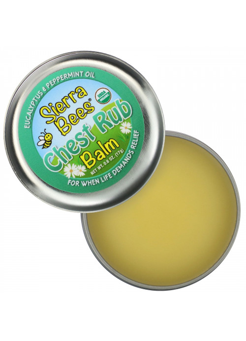 Sierra Bees, Chest Rub Balm, Eucalyptus & Peppermint, 0.6 oz (17 g)