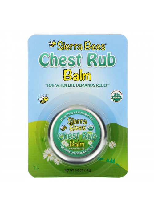 Sierra Bees, Chest Rub Balm, Eucalyptus & Peppermint, 0.6 oz (17 g)