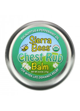 Sierra Bees, Chest Rub Balm, Eucalyptus & Peppermint, 0.6 oz (17 g)