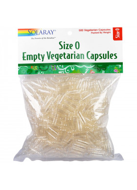 Solaray, Empty Vegetarian Capsules, Size 0, 500 Vegetarian Capsules