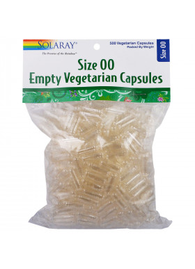 Solaray, Empty Vegetarian Capsules Size 00, 500 Vegetarian Capsules