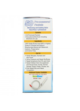 Squip, Nasaline, Saline Solution Packets, 50 Pre-Measured Packets