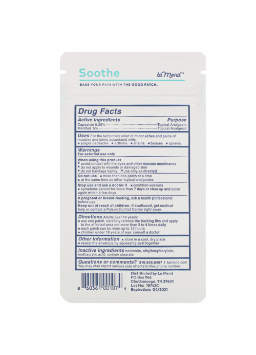 The Good Patch, Soothe,  4 Patches