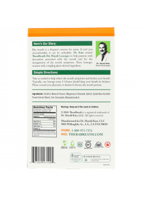 TheraBreath, Dry Mouth Lozenges, Mandarin Mint, 100 Wrapped Lozenges, 165 g