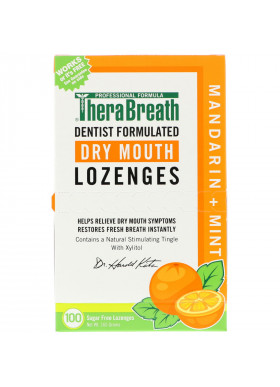 TheraBreath, Dry Mouth Lozenges, Mandarin Mint, 100 Wrapped Lozenges, 165 g