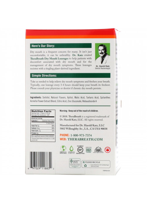 TheraBreath, Dry Mouth Lozenges, Sugar Free, Tart Berry, 100 Lozenges