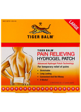 Tiger Balm, Pain Relieving Patch, Large, 4 Patches (8 x 4 in. Each)