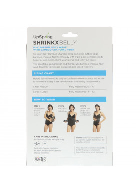 UpSpring, Shrinkx Belly, Postpartum Belly Wrap With Bamboo Charcoal Fiber, Size L/XL, Black