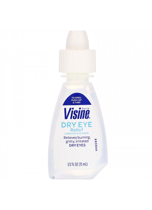 Visine, Dry Eye Relief, Lubricant Eye Drops, Sterile, 1/2 fl oz (15 ml)