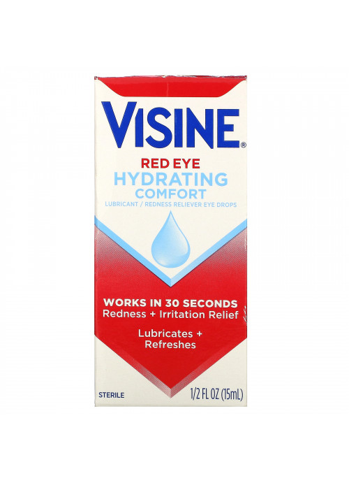 Visine, Red Eye Hydrating Comfort, Lubricant/Redness Reliever Eye Drops, 1/2 fl oz (15 ml)