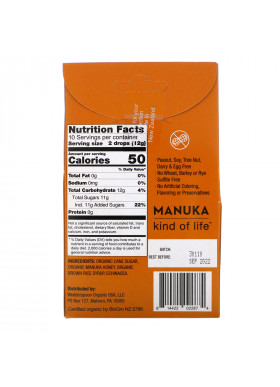 Wedderspoon, Organic Manuka Honey Drops, Honey with Echinacea, 4 oz (120 g)