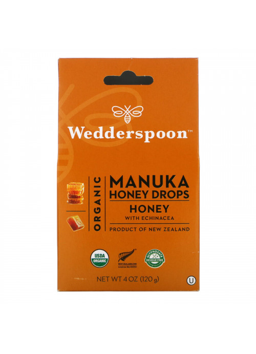 Wedderspoon, Organic Manuka Honey Drops, Honey with Echinacea, 4 oz (120 g)