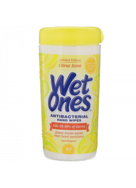 Wet Ones, Antibacterial, Hand Wipes, Citrus Scent, 40 Wipes