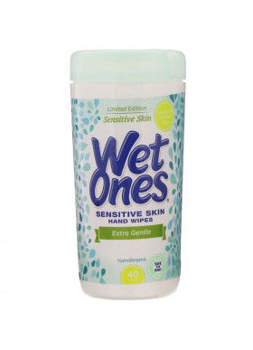 Wet Ones, Sensitive Skin, Hand Wipes, Extra Gentle, 40 Wipes