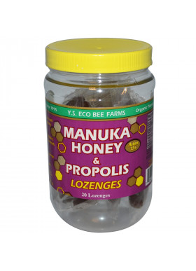 Y.S. Eco Bee Farms, Manuka Honey & Propolis Lozenges, Active 15+, 20 Lozenges, 3.2 oz (92 g)