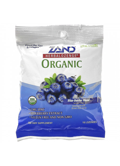 Zand, Organic Herbalozenge, Blue-Berries Blend, 18 Lozenges