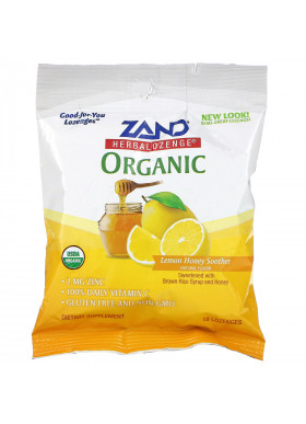 Zand, Organic Herbalozenge, Lemon Honey Soother, 18 Lozenges