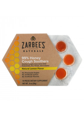 Zarbee's, 99% Honey Cough Soothers, Natural Lemon Flavor, 14 Pieces