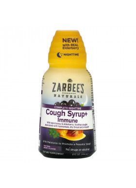Zarbee's, Complete NightTime, Cough Syrup + Immune, Natural Berry, 8 fl oz (236 ml)
