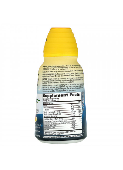 Zarbee's, NightTime Cough Syrup + Mucus, Natural Honey Lemon, 8 fl oz (236 ml)