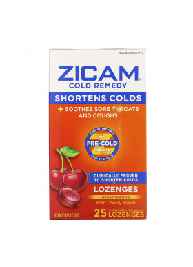 Zicam, Cold Remedy, Lozenges, Wild Cherry , 25 Individually Wrapped Lozenges