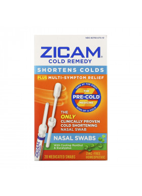 Zicam, Cold Remedy, Nasal Swabs, 20 Medicated Swabs