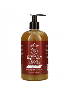 Zion Health, Ancient Clay Liquid Soap, Thieves Essential Oil, 16 fl oz (473 ml)