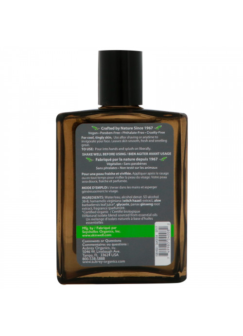 Aubrey Organics, Men's Stock, North Woods After Shave, Classic Pine, 4 fl oz (118 ml)